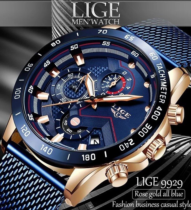 Inicio reloj lige original azul, de cuarzo.