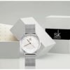 reloj shengke, color plateado dama.