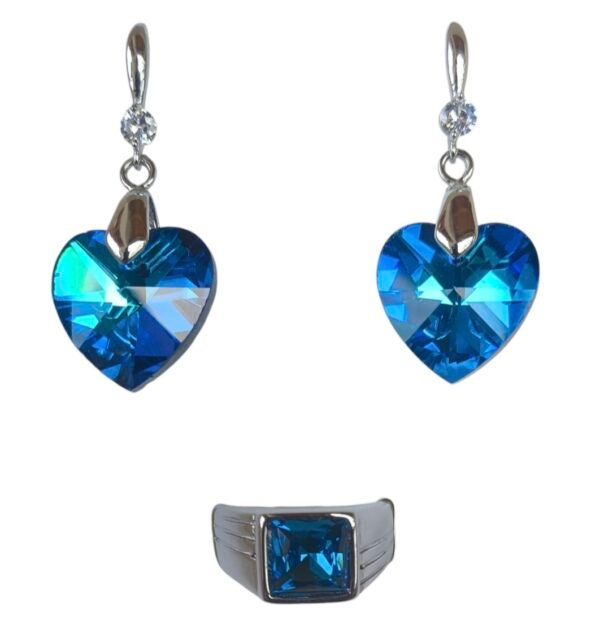 gran corazón azul dasmalerish con anillo silver blue.